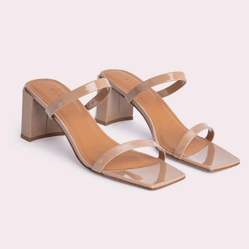 BY FAR Tanya Nude Patent Leather Mule, NWT